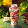 Flowering vase ceramic home ornament living room flower arrangement high value retro new home vase large Chinese style