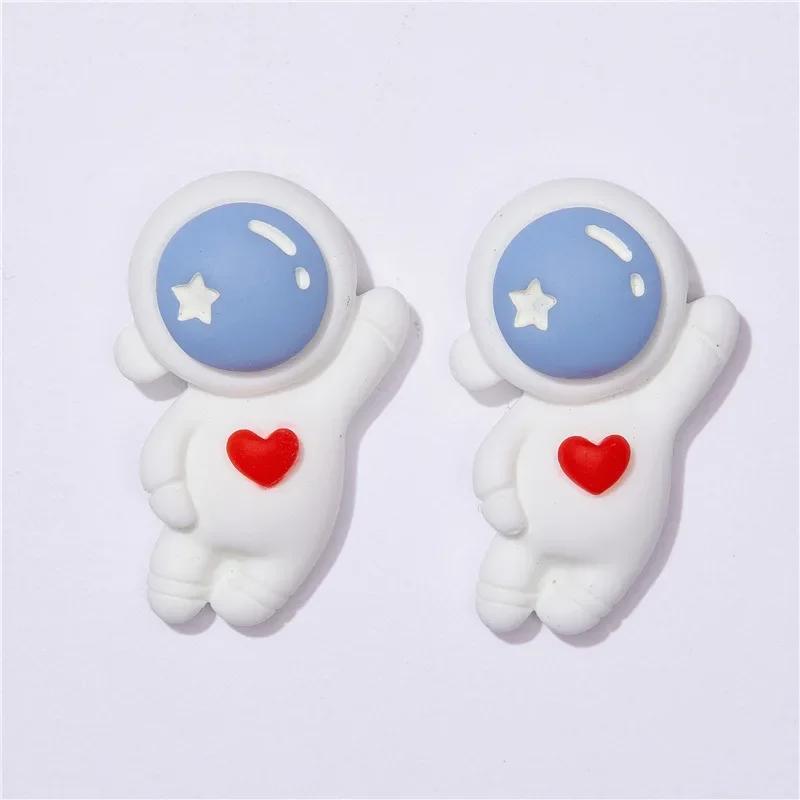 10pcs Kawaii Astronaut Rocket Planet Flatback Resin Cabochons for DIY Hair Clips Phone Case Scrapbook Craft Decorations Set