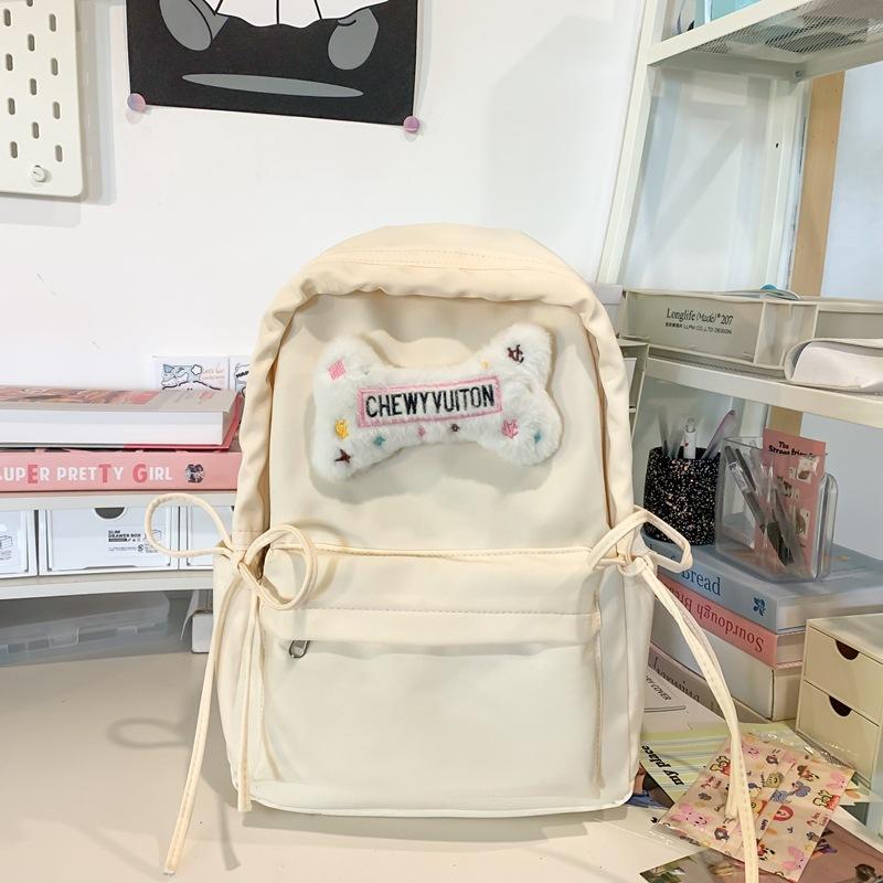 Cute girl versatile casual backpack this year popular solid color simple junior high school student schoolbag girls backpack