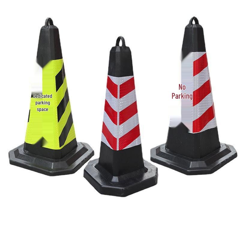 70cm Reflective Rubber and PVC Traffic Cone - No Parking Ice Cream Cone Design