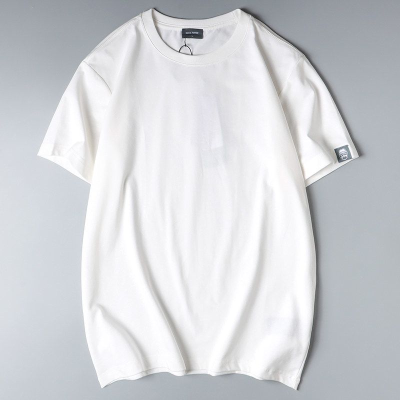 High-Quality Export Pure Color Basic Short-Sleeve T-Shirt for Men, Simple Casual Summer Round-Neck Half-Sleeve Undershirt