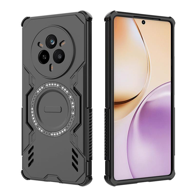 KEYSION Hollow Heat Dissipation Case for Realme 14 Pro+ 5G Magnetic Cooling Shockproof Phone Cover for OPPO Realme 14T 5G 14 5G