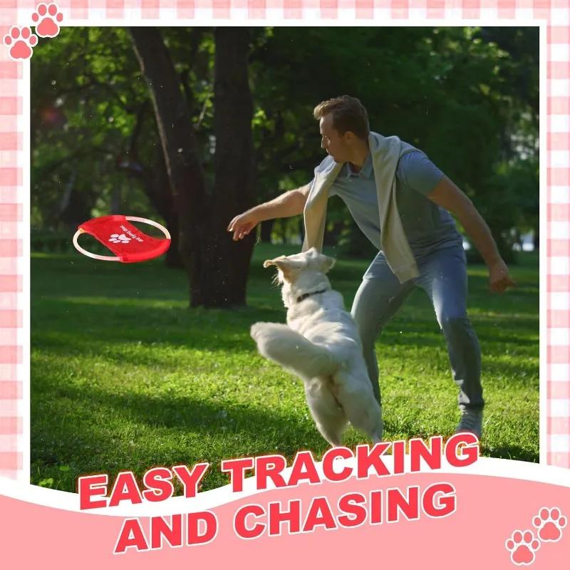 LED Illuminated Dog Activity Circle Charging Pet Toy Bite Proof Material Interactive Play Tool for Backyard Night Game