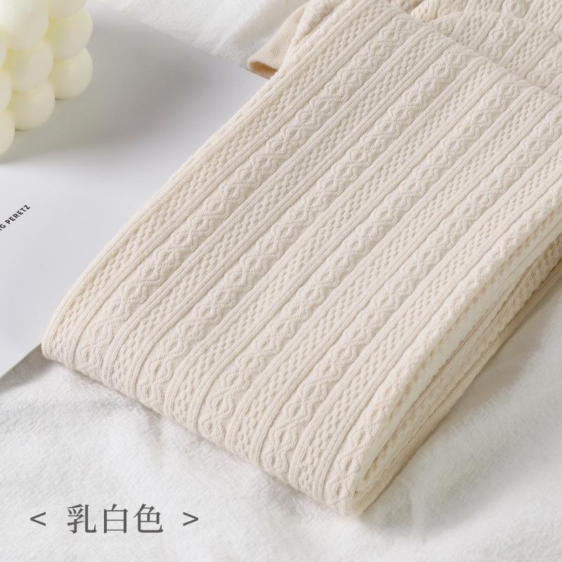 Her Autumnal Frosty Season Gentle Soft Cotton Nostalgic Cable Knit Transparent Hosiery Lass Featherweight Secure Support Versatile Snug Thermal