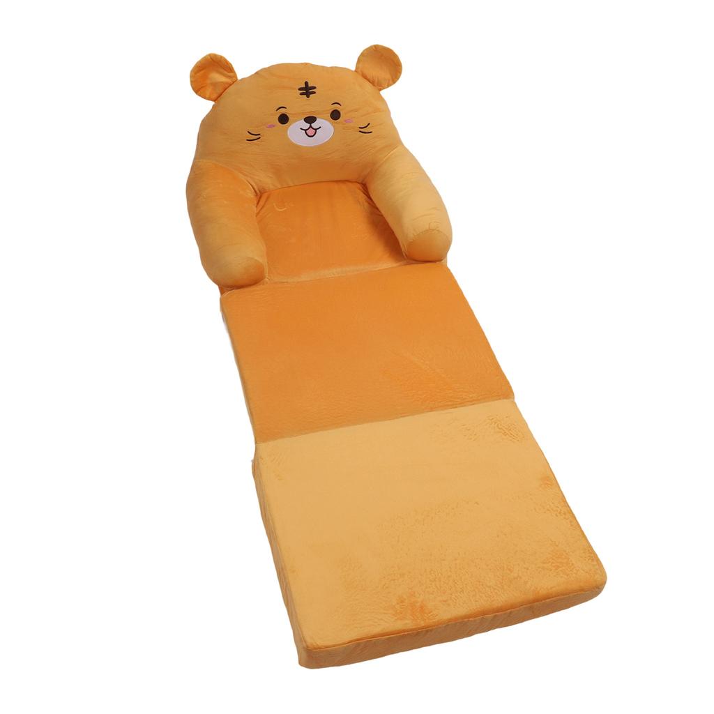 Kids Folding Sofa Plush Fabric Sponge Cartoon Pattern Toddler Flip Open Couch for Rest Reading
