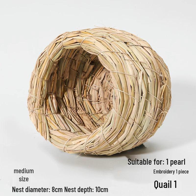 Straw Bird Nest for Budgerigars, Cockatiels, Quails, Pigeons, and Peonies - Hanging Breeding and Egg-Laying Supply