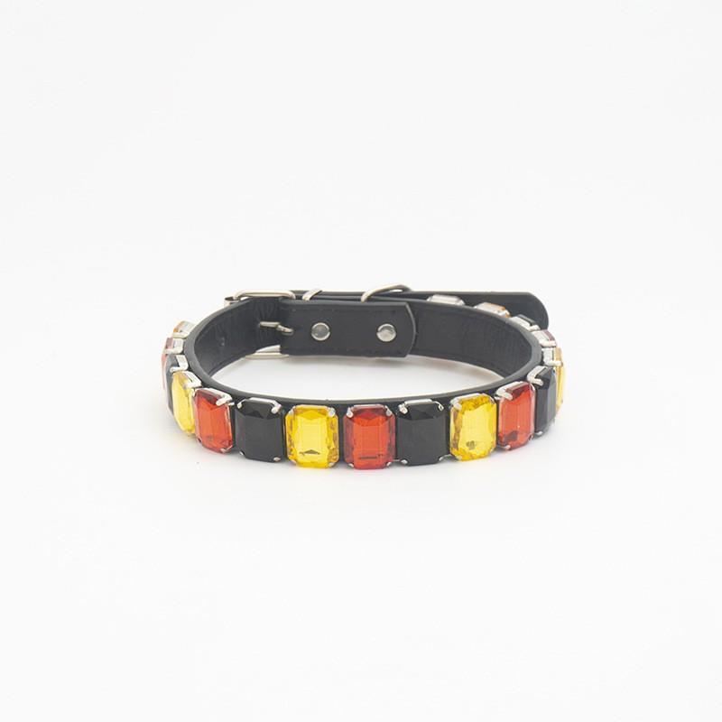Luxury Rhinestone PU Leather Adjustable Pet Collar Dogs Cats Fashion Jewelry All Sizes