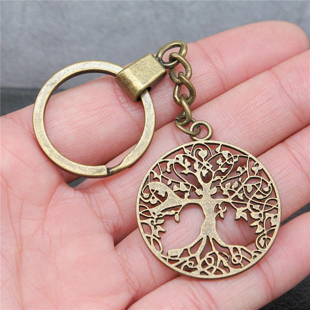 Tree of Life Nature Growth Pendant Antique Bronze Metal Keychain Trendy Gift for Nature Lovers