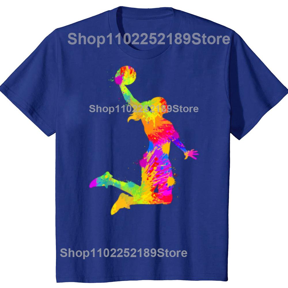 Lustige Basketball-Mädchen Damen Grafik-T-Shirts Herren Damen Mode Lässiges Übergroßes T-Shirt 100% Baumwolle Locker Übergroßes T-Shirt