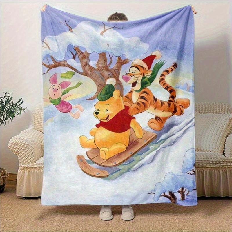 1 Stück, Winnie Puuh & Freunde Weihnachtsurlaub Decke Heimdekoration, Sofadecke, Outdoor-Decke, Geschenk für Freunde, Weiche Tagesdecke, Perfekt