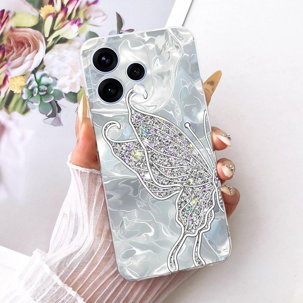 For Oppo Reno 15 5G Case Cover Transparent Fashion Butterfly Cute Cat Cool Painted Soft Bumper For Oppo Reno 15 CPH2825 Casing