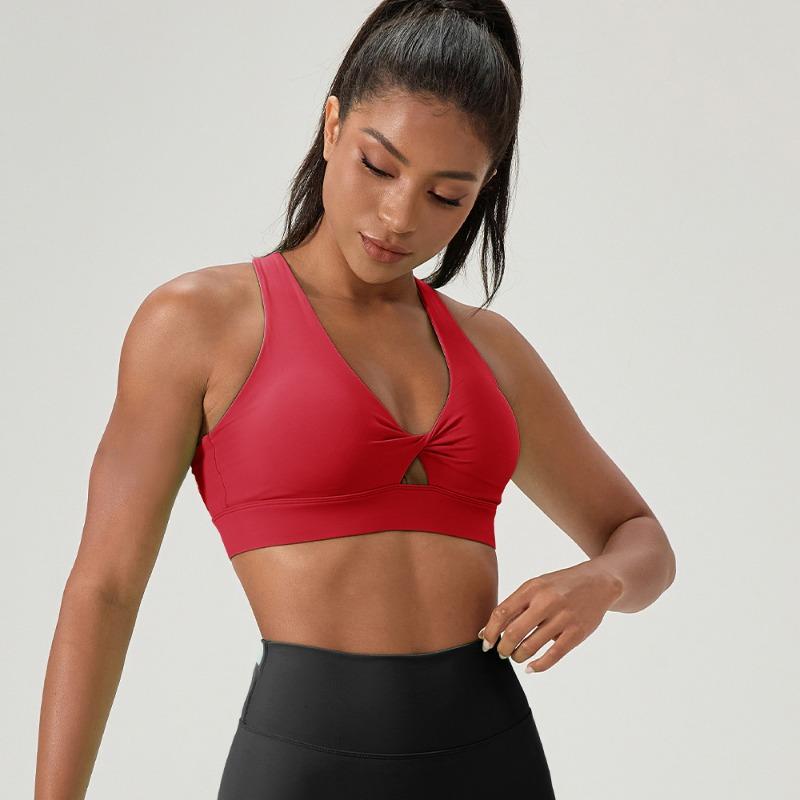 Yoga Bra With Removable Pads Quick Dry Back Closure Shockproof Fitness Underwear