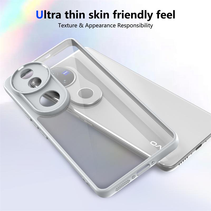 Vivo V50 5G V2427 Case Plating Bumper Shockproof Clear Back Cover Hard Matte Phone Case for Vivo V50 VivoV50 5G 2025 V2427