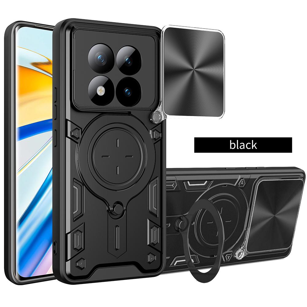 

Чохол-слайдер для об єктива для Xiaomi Redmi Note 15 / 15 Pro Plus 5G Чохол з магнітним кільцем-тримачем Захисний чохол для телефону Capa Redmi Note15Pro Plus чорний