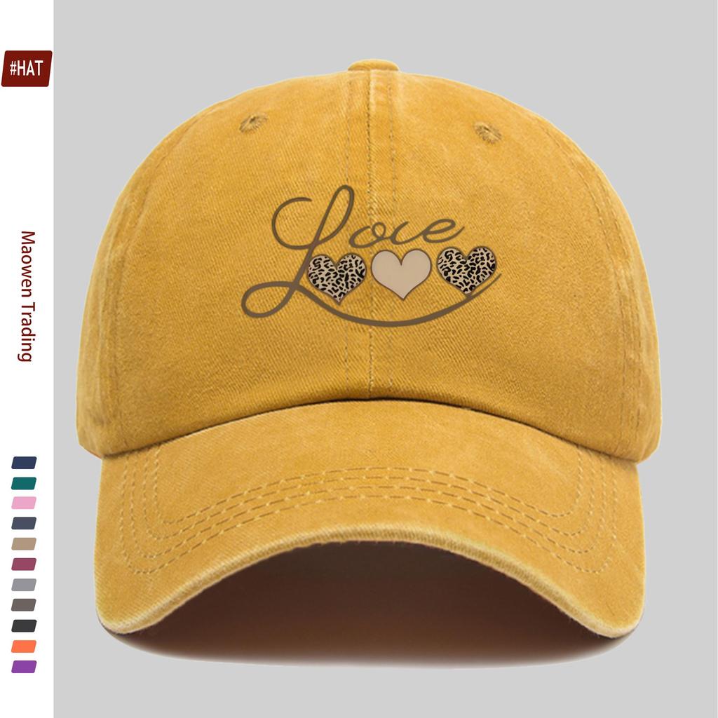 Pc Pcs Leopard Print LOVE Lettering Trucker Cap Adjustable Buckle Strap Lightweight Baseball Hat Suitable for Men Women