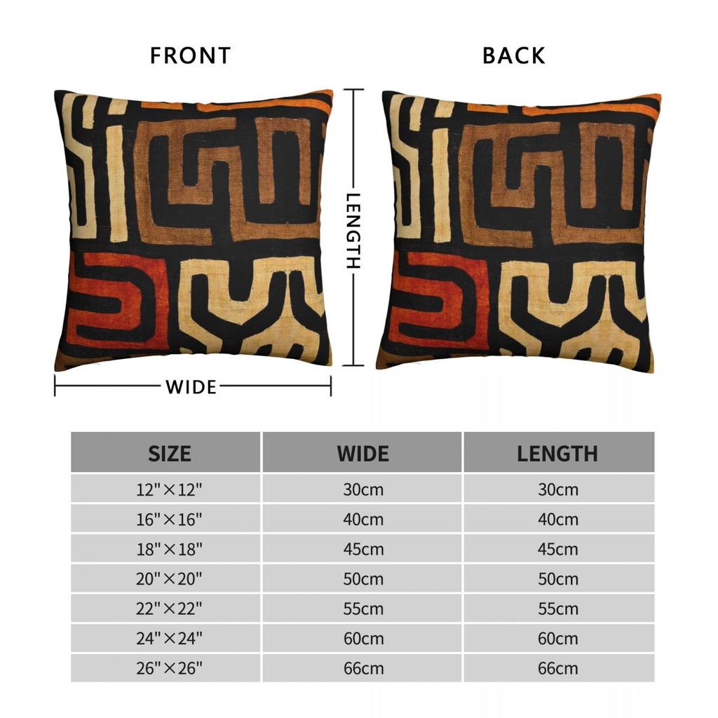 African Fabric Art Pillowcase Printing Polyester Cushion Cover Decorative Ancient Pillow Case Cover Seat Zipper 40X40cm