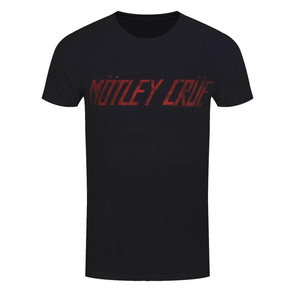 Motley Crue TShirt Distressed Logo Rock Band Official Black New S