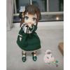 HIGHAWK OB11 Western-style Obitsu 11 Clothes Ob11 BJD One-piece Dress Bow Color Toy Doll 11cm Cute Skirt Doll Retro Doll Costume (Green)