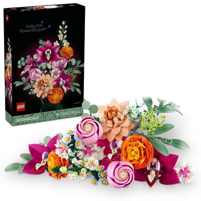 Bloque de Construcción LEGO Botánico Ramo Rosa Día de la Madre Día del Padre Hombres Mujeres Ramo Flores Artificiales Decoración Interior Elegante Madre Padre 10342