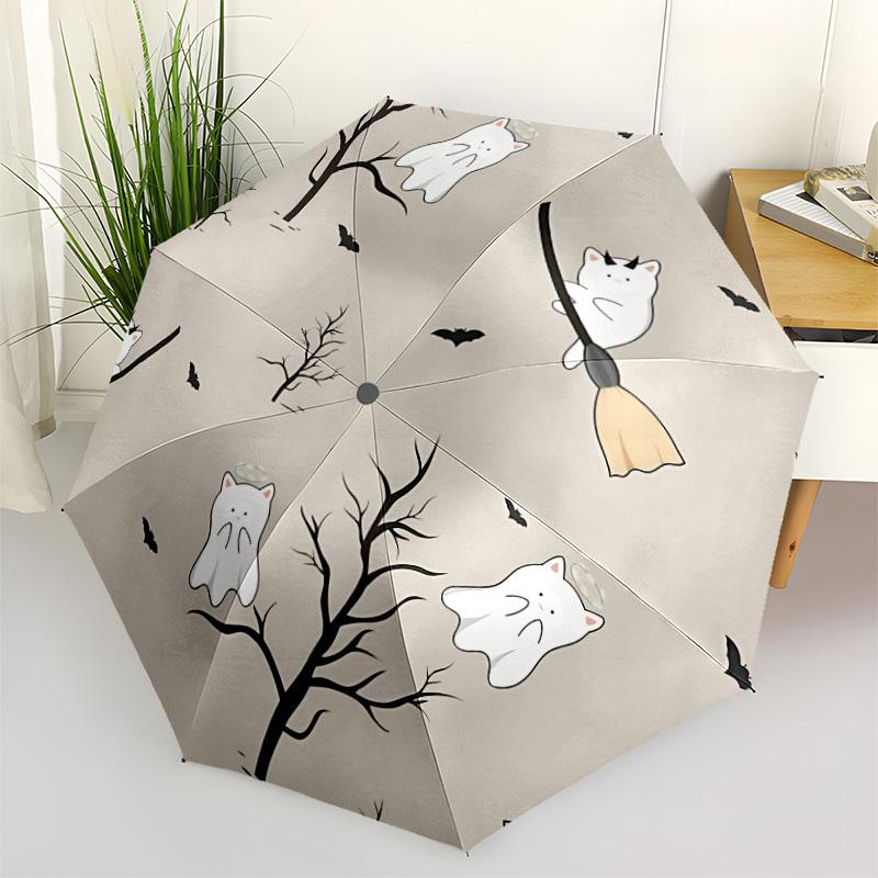 1pc Ghosts Open/Close Folding Umbrella, All- Portable Umbrella for & Men, Stylish Accessory (Holiday Gift) 8-Rib yy251213137
