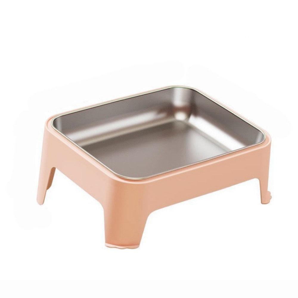 

Защита шеи Поднятая кормушка для собак Большой вместимости Миски для еды и воды для питомцев Кошачья миска для кормления Дом розовый