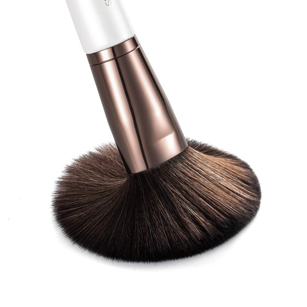 SIXPLUS White Pearl Makeup Brush Set with Cosmetic Pouch Elegance Series (11 pieces) -