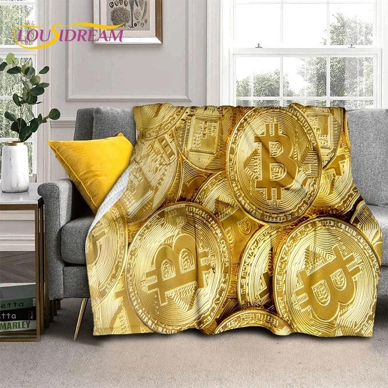Bitcoin Virtuelle Währung NFT Weiche Flanelldecke für Betten Schlafzimmer Sofa Picknick, Überwurfdecke zum Zudecken Outdoor Freizeit Nickerchen Geschenk