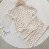 Girl's Polka Dot Summer Pajamas - Stylish Two-Piece Home Wear for Children EMA