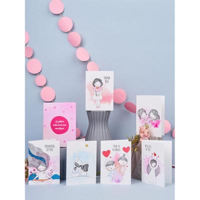 Doodle Set Of 12 Blank Notecards | Coloured Envelopes | Jacket Style Packaging | 6 Different Designs For All Occasions |