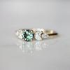 Emerald Zircon Diamond Alloy Engagement Ring
