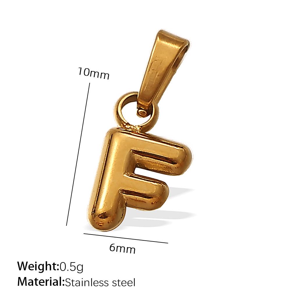 18K Gold Plated Bubble Letter Pendants - 26 English Letters