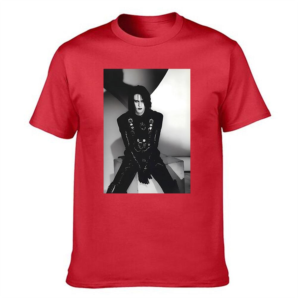 Unisexs Cotton Tshirt Gothic Style Dark Portrait Print Crew Neck Casual Tee For Punk Alternative Fashion Lovers
