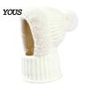Full Face Coverage Mask for Winter Windproof Balaclava, Knitted Ski Hat, Fleece Lined Knit Hat with Cold Weather Headgear Commuting Pompom, Cozy Neck