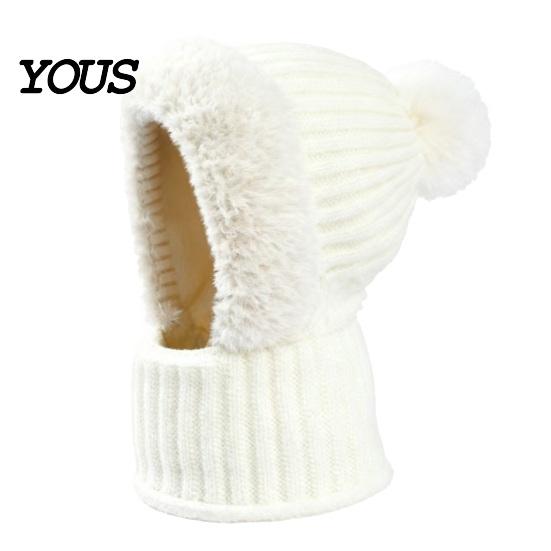 Full Face Coverage Mask for Winter Windproof Balaclava, Knitted Ski Hat, Fleece Lined Knit Hat with Cold Weather Headgear Commuting Pompom, Cozy Neck