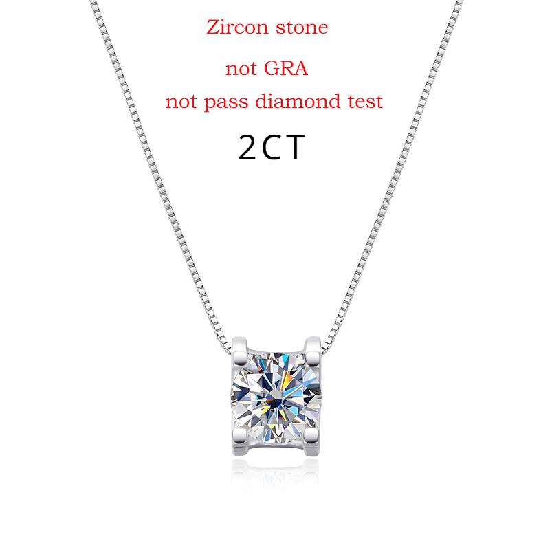 Smyoue 1-2CT Certified D Color Moissanite Pendants for Women Classic Wedding Necklace Original S925  Silver Jewelry GRA