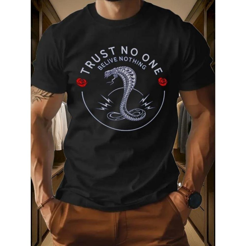 

European Sizes Mens Clothes, T Shirts for Men, Casual Style Design with Print, Summer Fashion, Suitable for Daily And Outdoor Wear In Summer S чёрный
