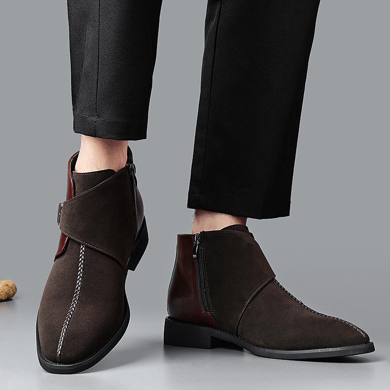 Men's Autumn and Winter Boots Casual Gentleman Style Office Fashion Party Outdoor Trendy Shoes 38-46 Color Blocked Business