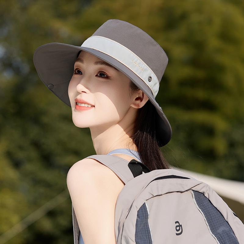 Outdoor sun protection hiking fisherman hat for women, spring and summer Korean version, versatile, face-slimming bucket hat, dual-use sun hat