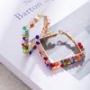 Earrings Niche Design Sense High-End Earrings Square Color Crystal Winding Earrings Fashion Ear Jewelry