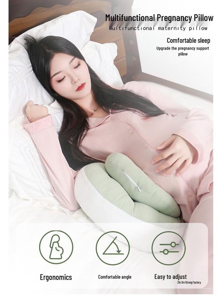 Multifunctional Pregnancy Side Sleeper Pillow: Belly Support & Waist Protection, Washable Set for Expecting Mothers