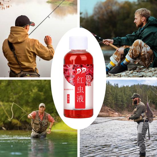60ml Tekutý Zvýrazňovač Chuti pro Ryby Vysoká Koncentrace Stimuluje Chuť Bezpečné Složky Silná Penetrace Tekutá Návnada z Červených Červů Zvýrazňovač Chuti pro Ryby Rybářské Potřeby