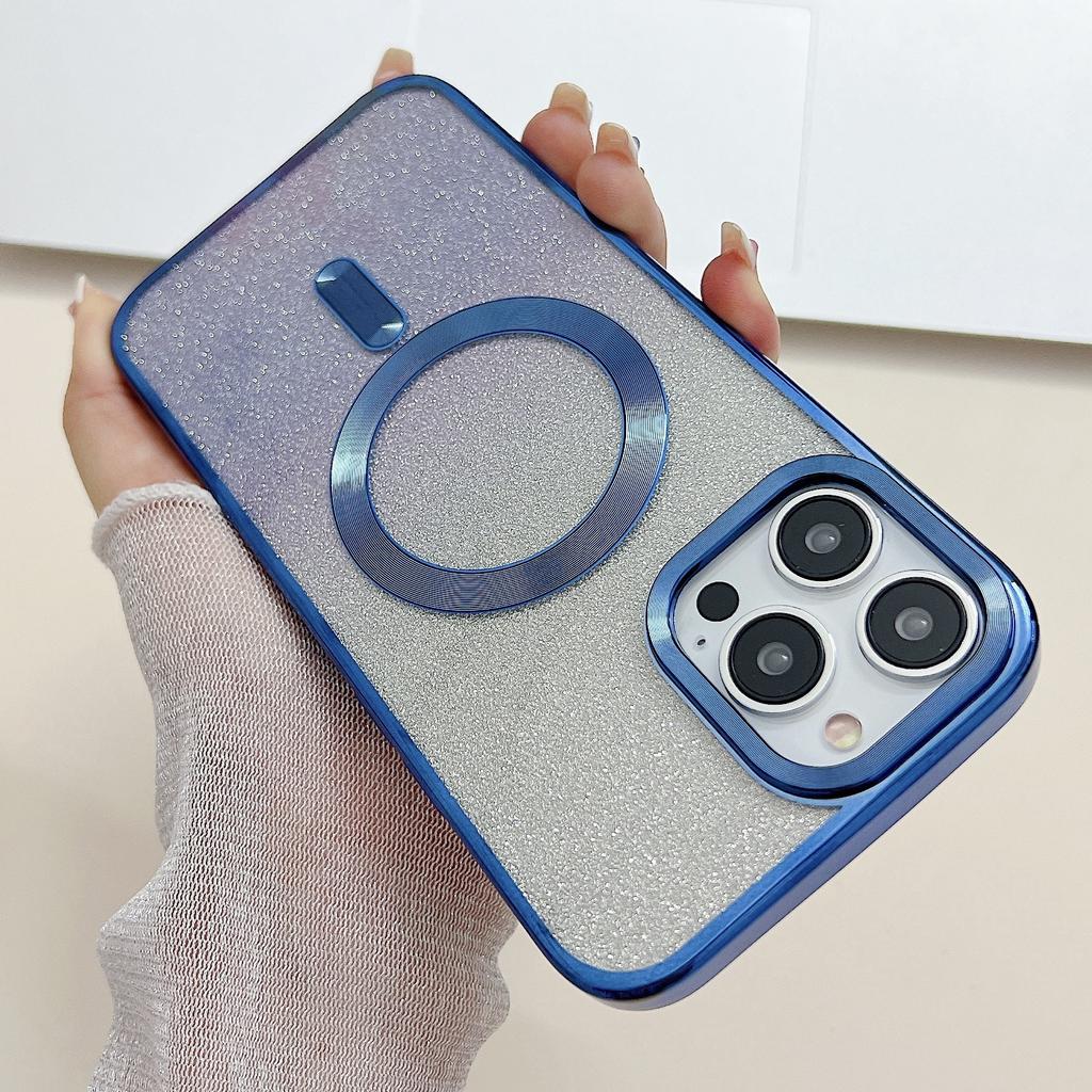 Applicable To Iphone17promax Mobile Phone Case, Apple 16pro Electroplating Magnetic Mobile Phone Case 15 Gradual Change Glitter