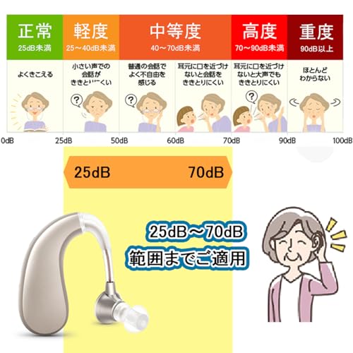 Hearing aid [Official Japanese Product] Rechargeable, Lightweight, Ambidextrous Ear-Hook Type, 2 Modes, Sound Quality Switching Function, Premium Sili