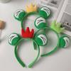 Frog Headbands Furry Plush Cartoon Headbands Hair Accessories for Girls and Womens Holiday Party Headwear