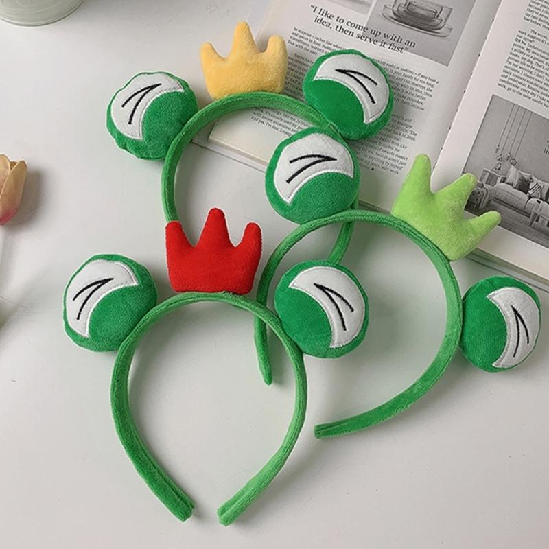 Frog Headbands Furry Plush Cartoon Headbands Hair Accessories for Girls and Womens Holiday Party Headwear