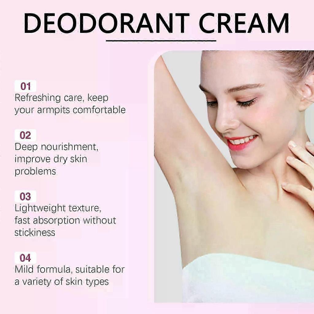 Invisible Peach-Scented Deodorant Cream for Underarms & Sensitive Areas - 50G/1.76OZ, Moisturizing & pH Balanced Formula with Glycerin