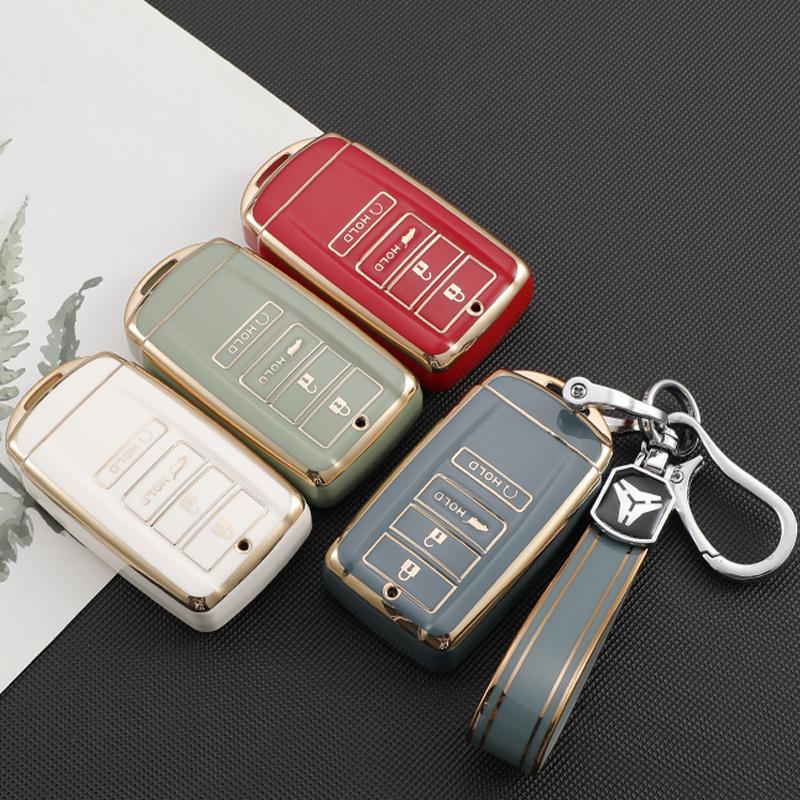 Buy TPU Gold Edge Style Car Key Case Cover Shell Fob for Honda Acura ...