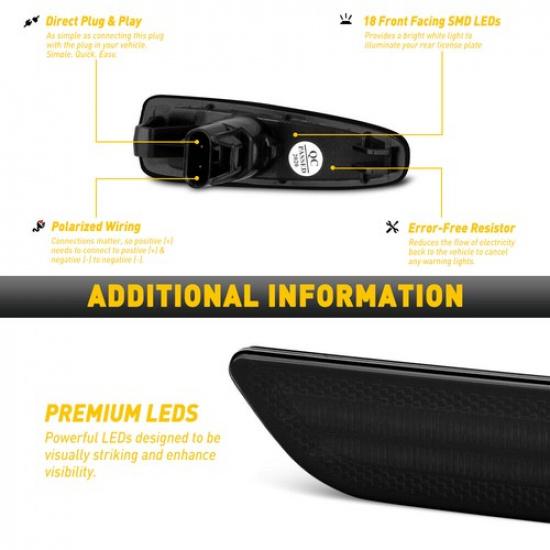 For Mitsubishi 07-13 Outlander Bumper Smoked Amber LED Len Side Light Marker