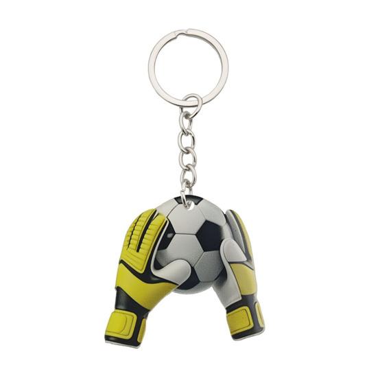 Schlüsselanhänger Anhänger, Fußball Torwart Handschuhe Ball Design Schlüsselanhänger, Schlüsselhalter Realistisches Sport Zubehör für Fans Rucksack