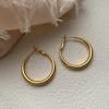 Premium Atmosphere Simple Earrings Women'S Large Circle Temperament Versatile Plain Ring Cold Wind Earrings Earrings